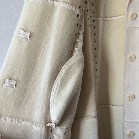 Vintage Dennis Basso long faux shearling coat in ivory cream • Size 3X - Picture 5 of 14